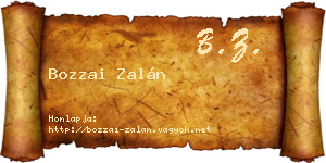 Bozzai Zalán névjegykártya